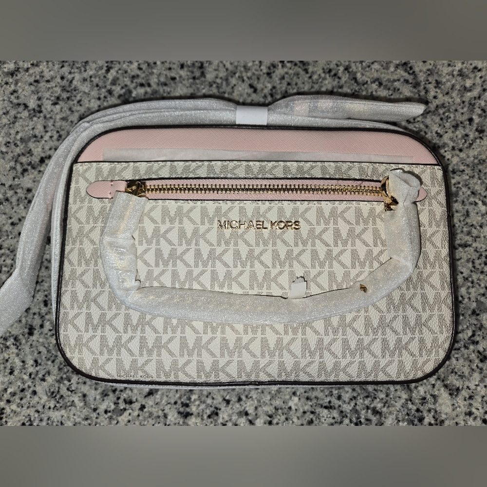 Michael Kors Cream and Pink Women's Bag